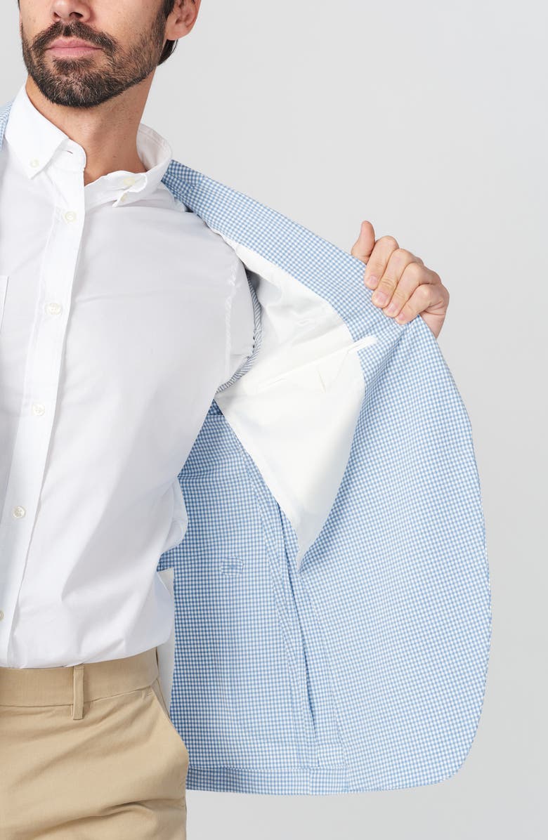 SAVILE ROW CO Blue Check Seersucker Sport Coat, Alternate, color, Blue