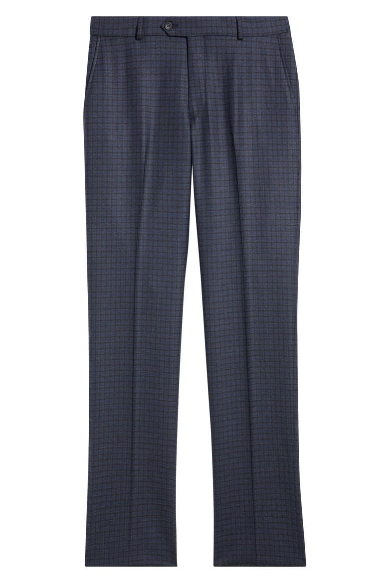 Multicolor Check Wool Dress Pants, Alternate, color, NAVY