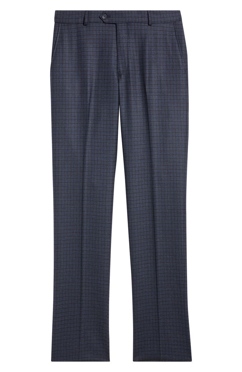 Berle Multicolor Check Wool Dress Pants, Alternate, color, Navy