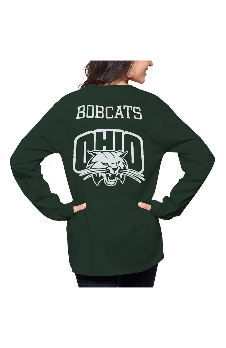 PRESSBOX Women's Pressbox Green Ohio Bobcats The Big Shirt Oversized Long Sleeve T-Shirt, Main, color, 