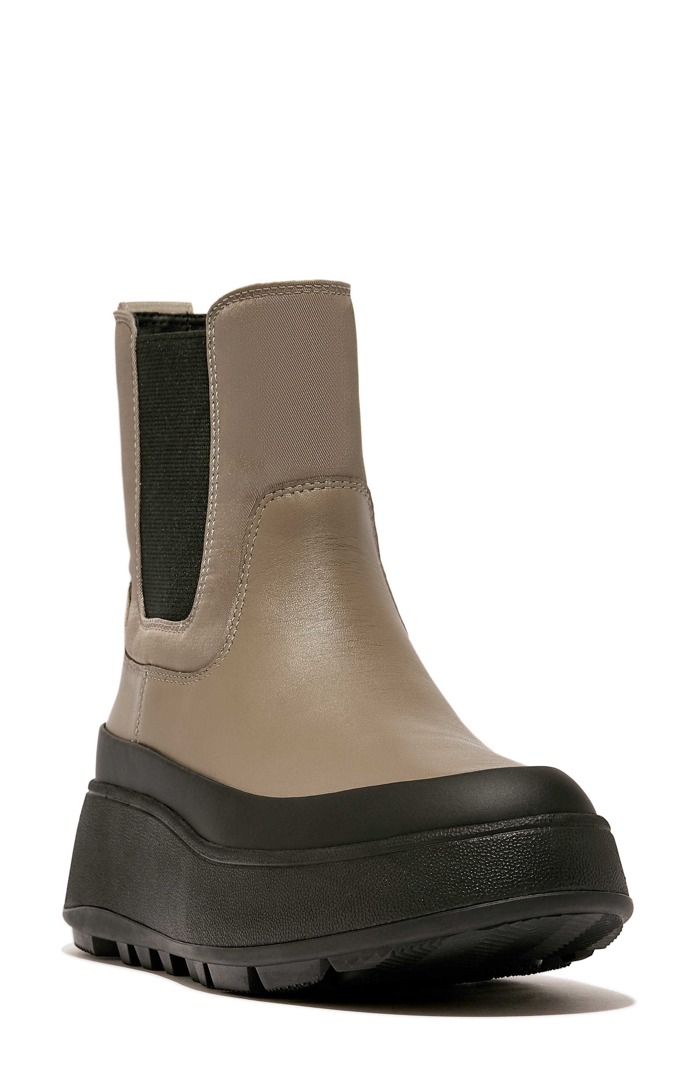 FitFlop F-Mode Water-Resistant Platform Chelsea Boot, Main, color, 