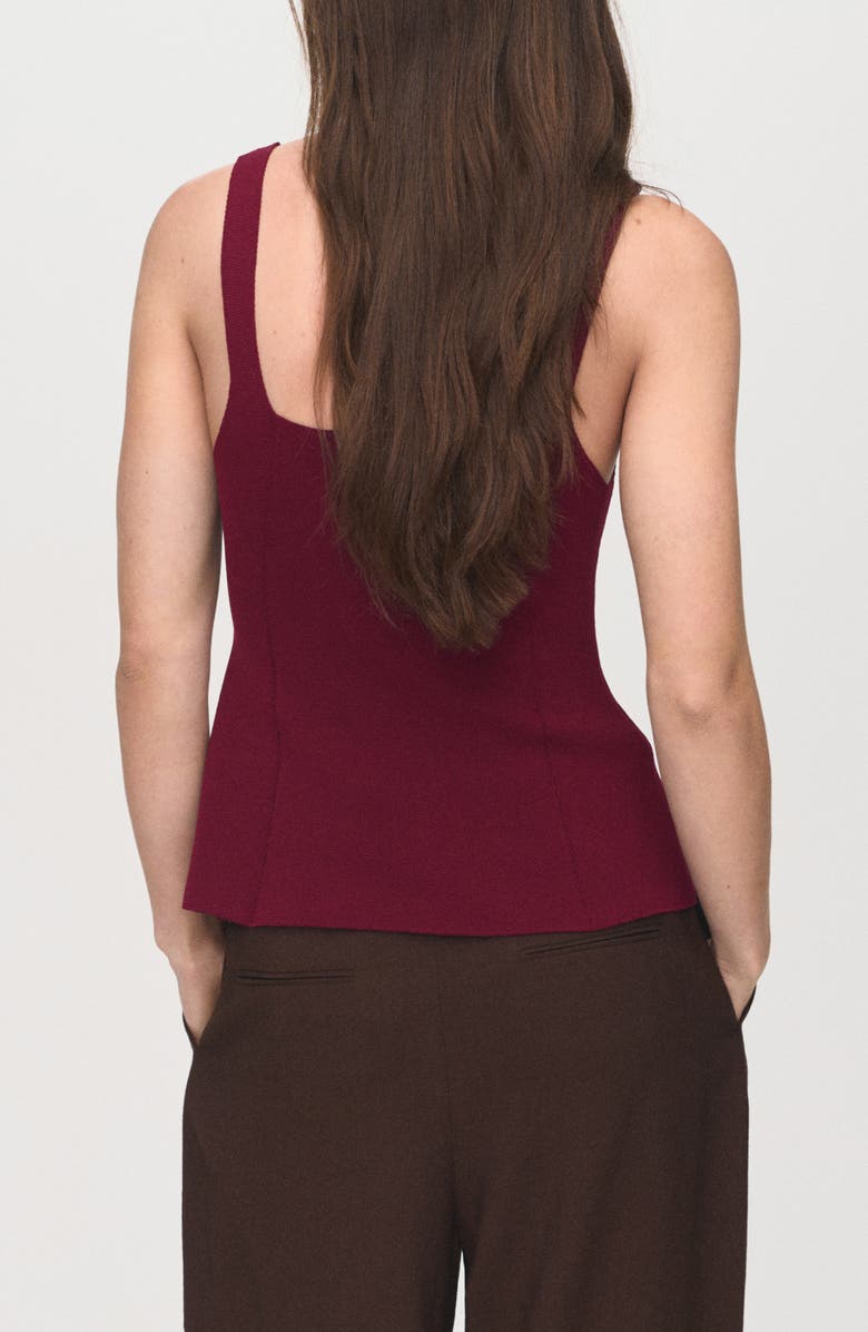 MANGO Knit A-Line Tank, Alternate, color, Wine