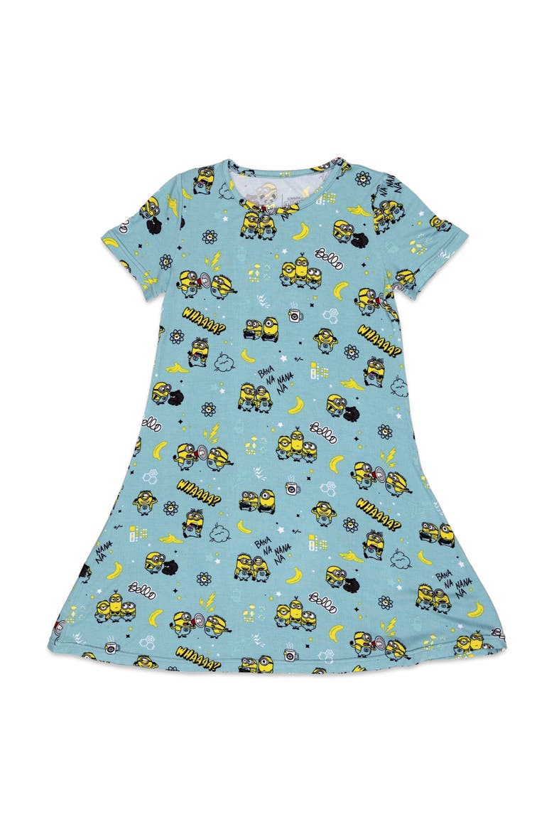 Kids' Minions Bello Banana Short Sleeve Dress, Main, color, Minions Bello Banana