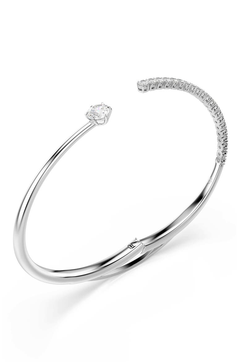 Matrix Cubic Zirconia Open Bangle Bracelet, Alternate, color, WHI/ RHS