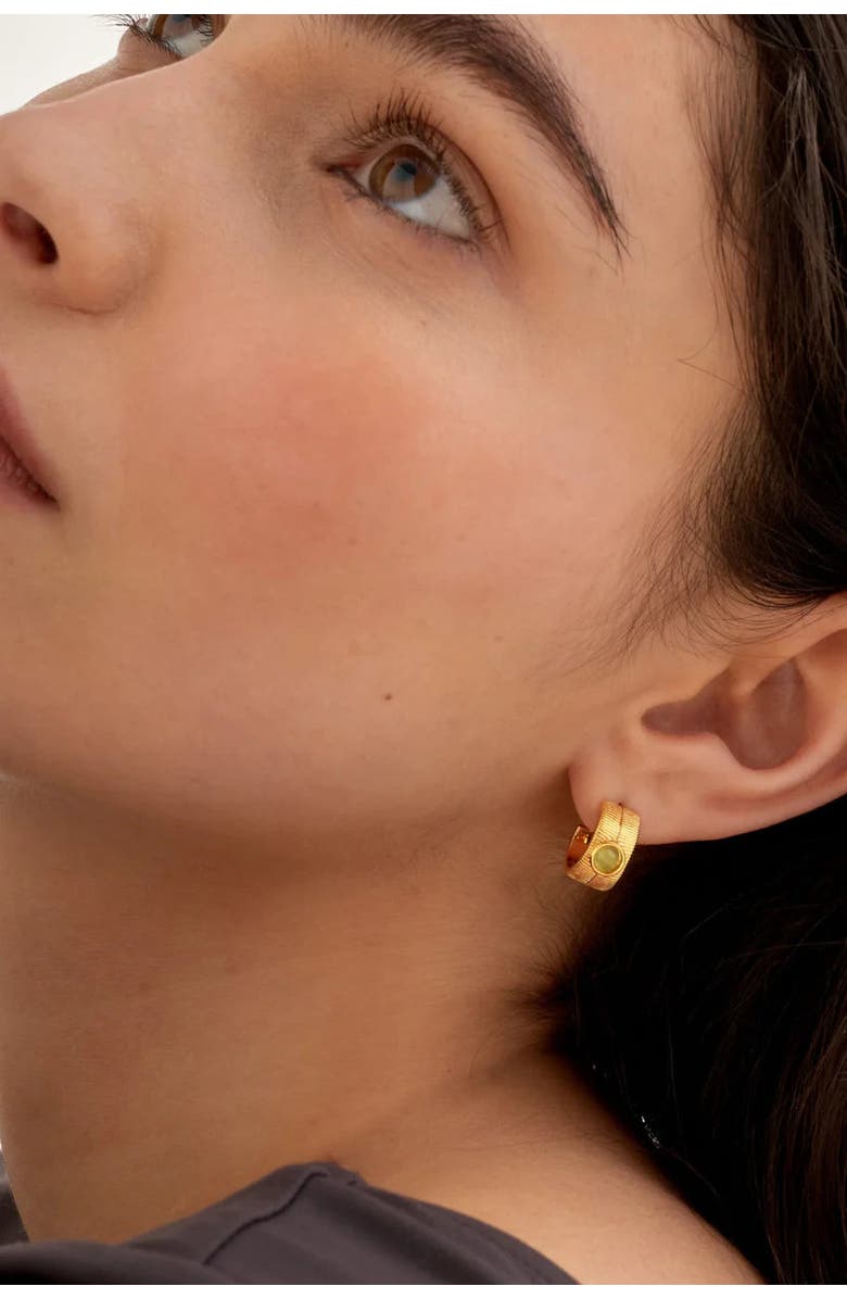 Katie Loxton 'August' Waterproof Gold Birthstone Hoop Earrings, Alternate, color, August