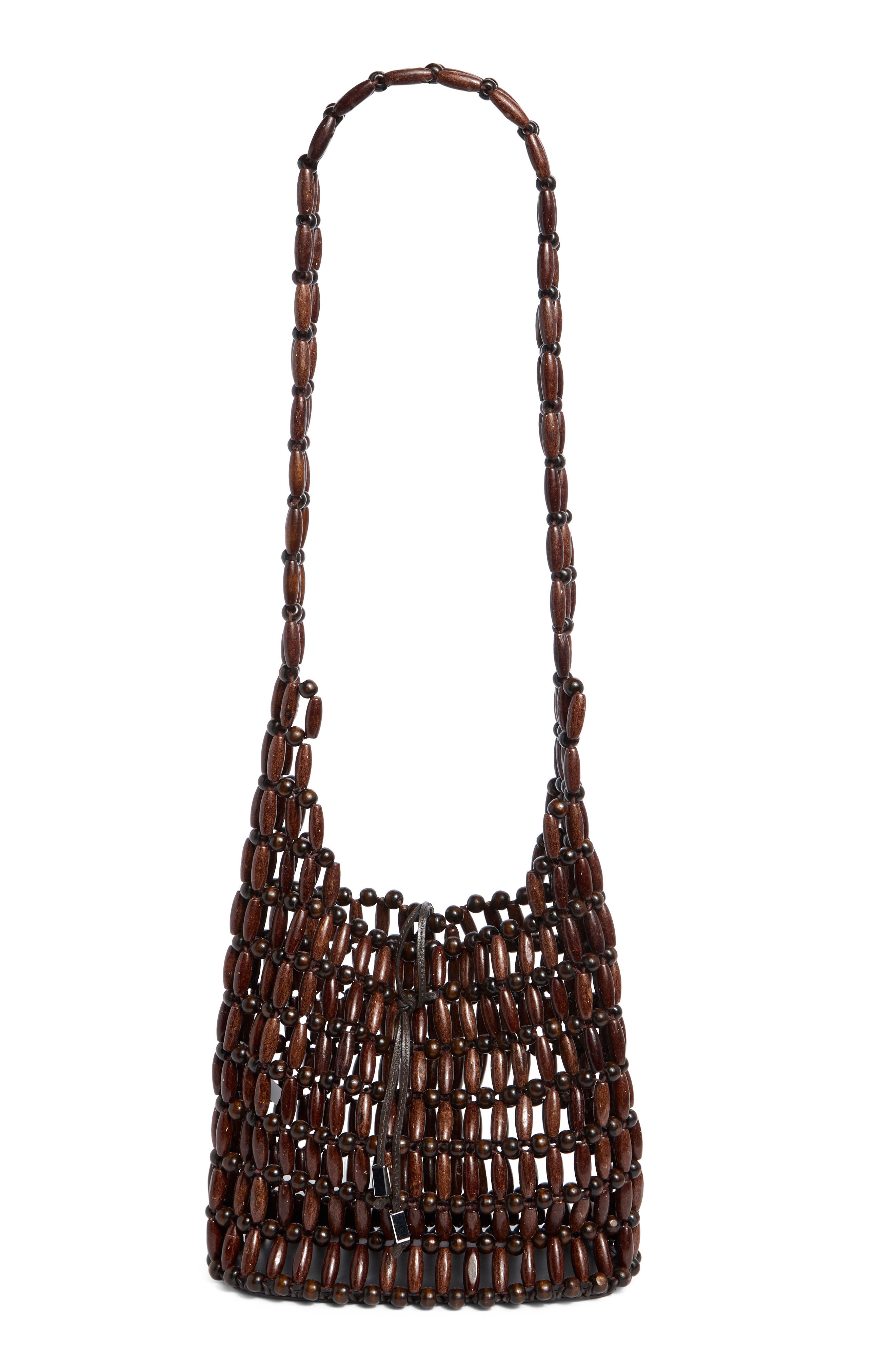 STAUD Coronado Bag, Main, color, Wood Beads