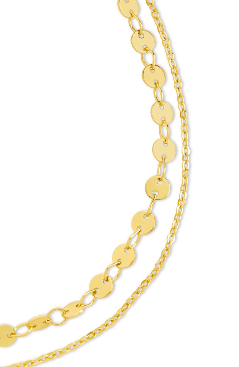 Sterling Forever Eliana Layered Disc Chain Anklet, Alternate, color, Gold