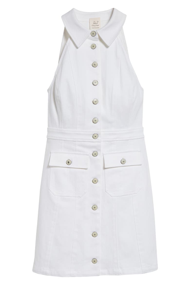 Lillian Sleeveless Denim Minidress, Alternate, color, WHITE