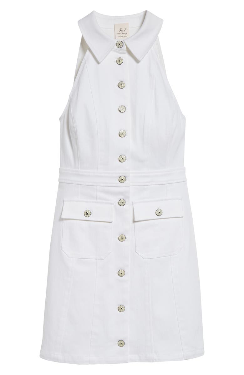 Cinq à Sept Lillian Sleeveless Denim Minidress, Alternate, color, White