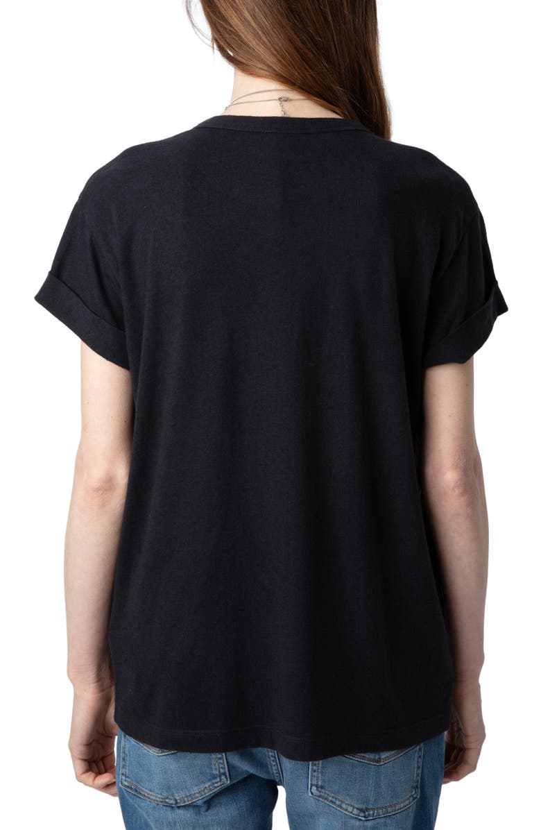 Zadig & Voltaire Anya Rain Strass Wings Embellished Graphic T-Shirt, Alternate, color, 