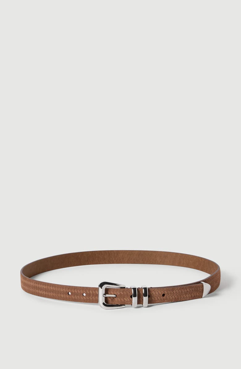 Brunello Cucinelli Reversed calfskin belt, Alternate, color, Hazelnut