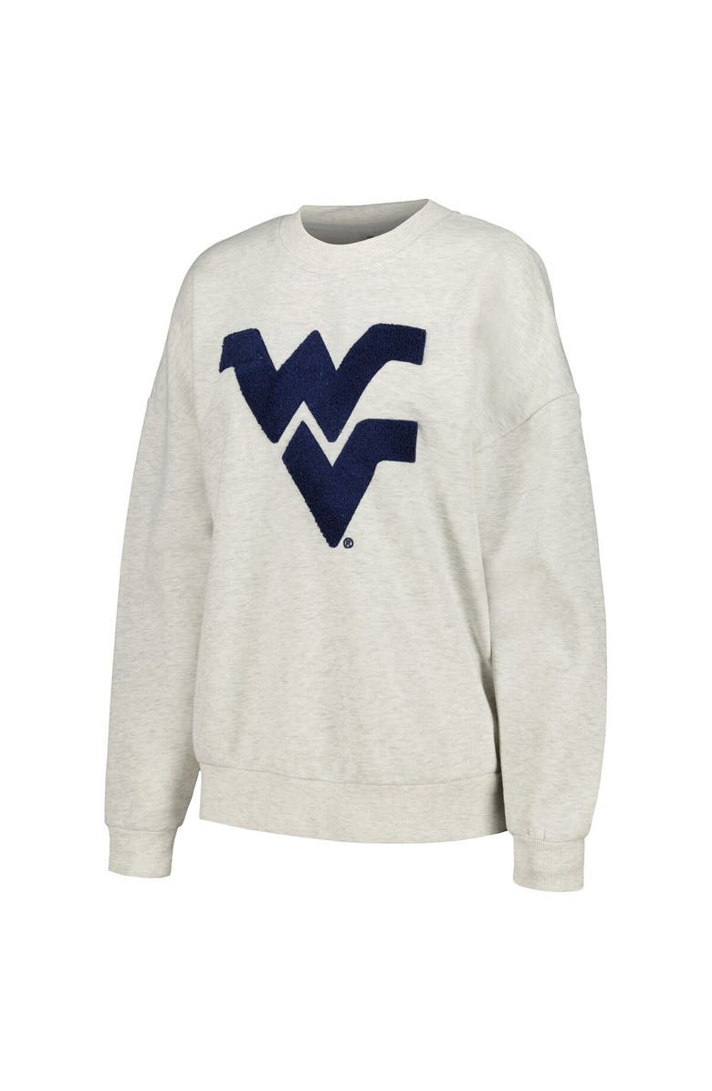GAMEDAY COUTURE Women's Gameday Couture Ash West Virginia Mountaineers Team Effort Pullover Sweatshirt & Shorts Sleep Set, Alternate, color,