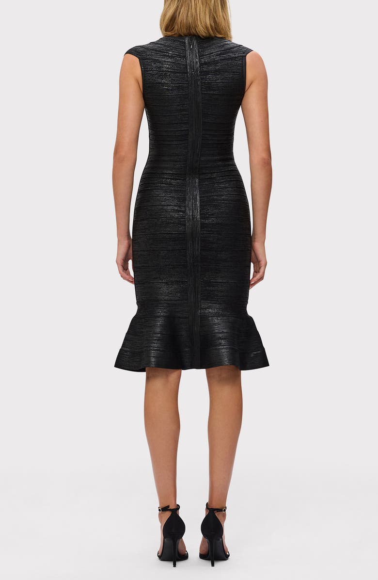 Herve Leger The Metallic Sophie Bandage Midi Dress, Alternate, color, 