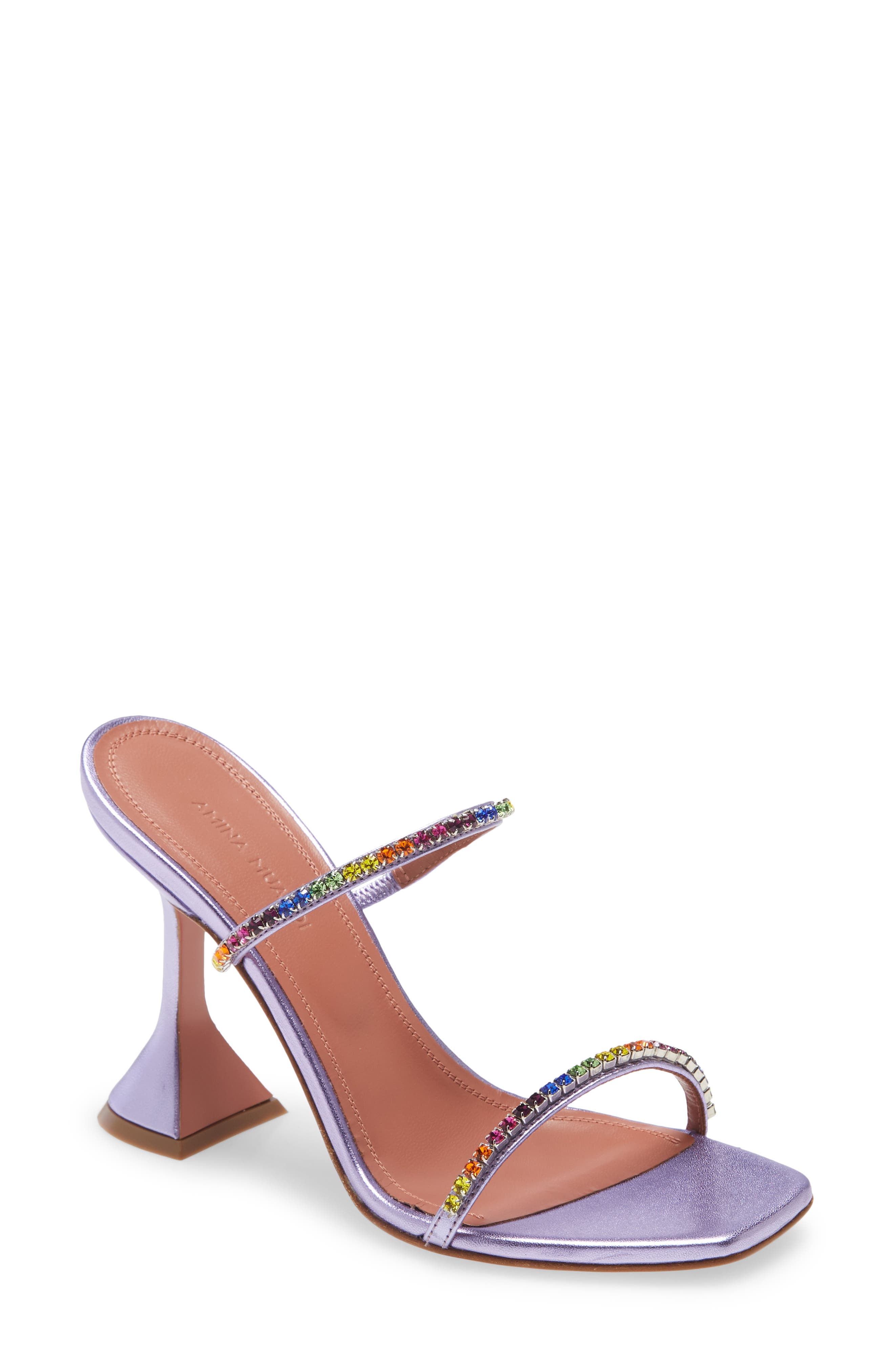 Amina Muaddi Gilda Crystal Slide Sandal, Main, color, 