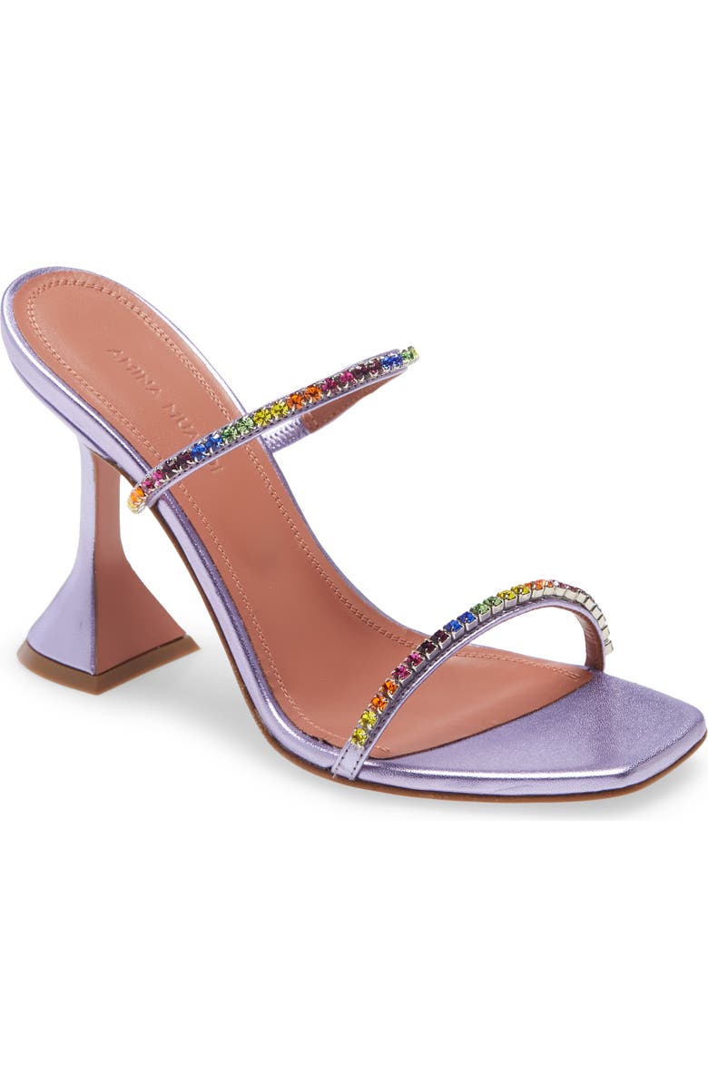 Amina Muaddi Gilda Crystal Slide Sandal, Main, color,