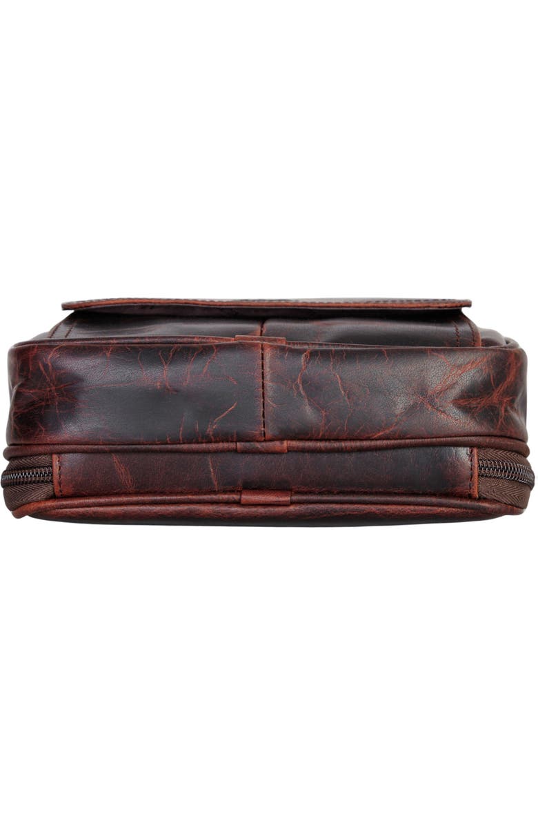Mancini Buffalo Leather Organizer Crossbody Bag, Alternate, color, Brown