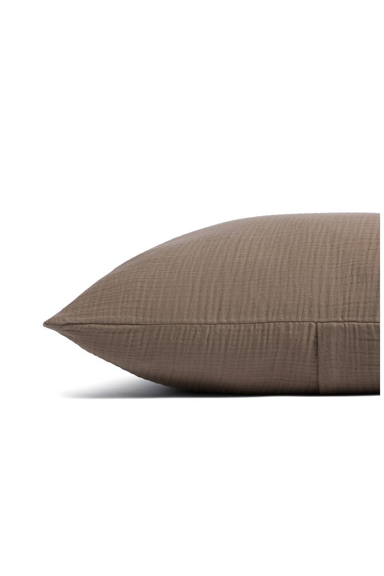 Set of 2 Cloud Organic Cotton Gauze Shams, Alternate, color, WARM GREY