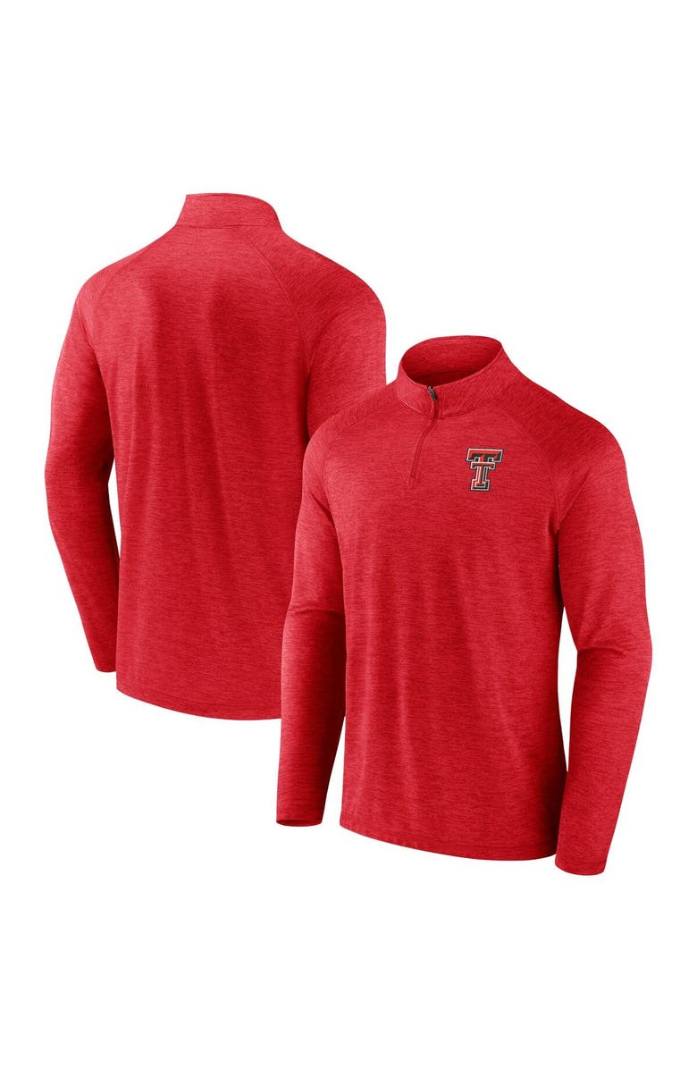 FANATICS Men's Fanatics Branded  Red Texas Tech Red Raiders Primary Logo Raglan Quarter-Zip Top, Main, color, 