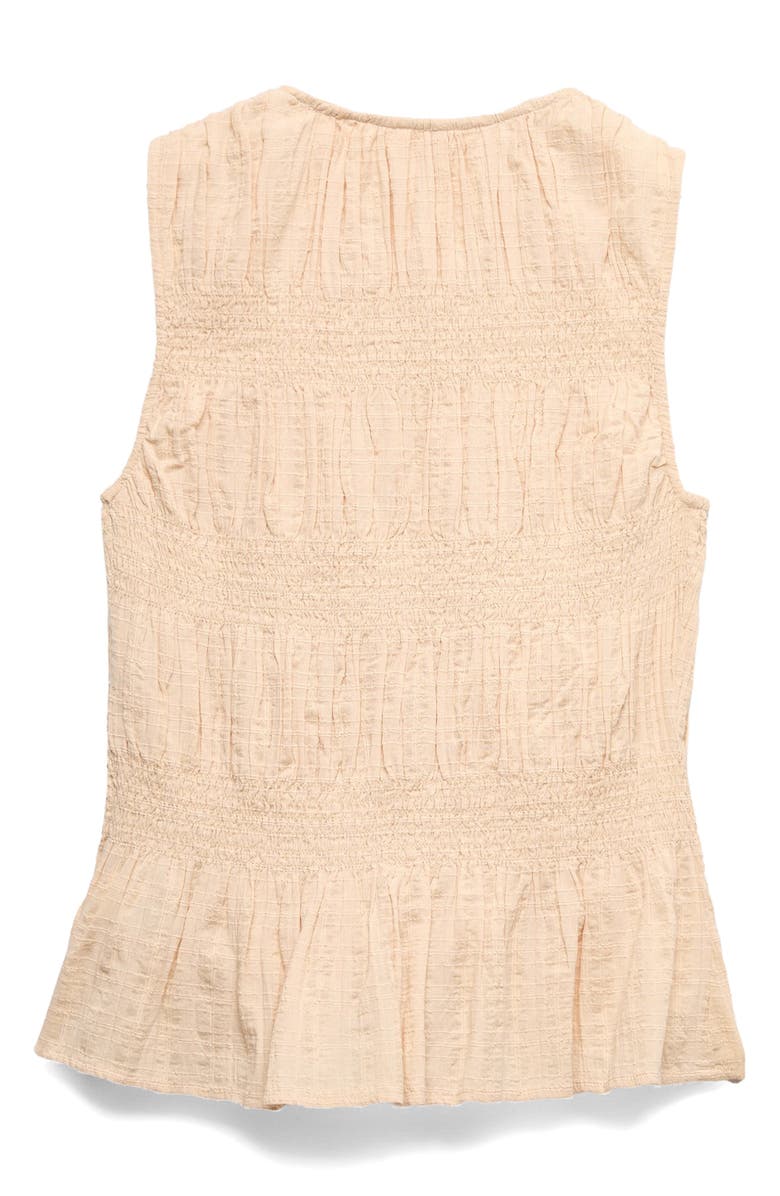 PER UNA BY M&S Shirred Button Top, Alternate, color, Ecru Brown