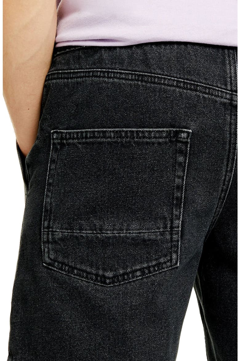 Drawstring Denim Shorts, Alternate, color, BLACK