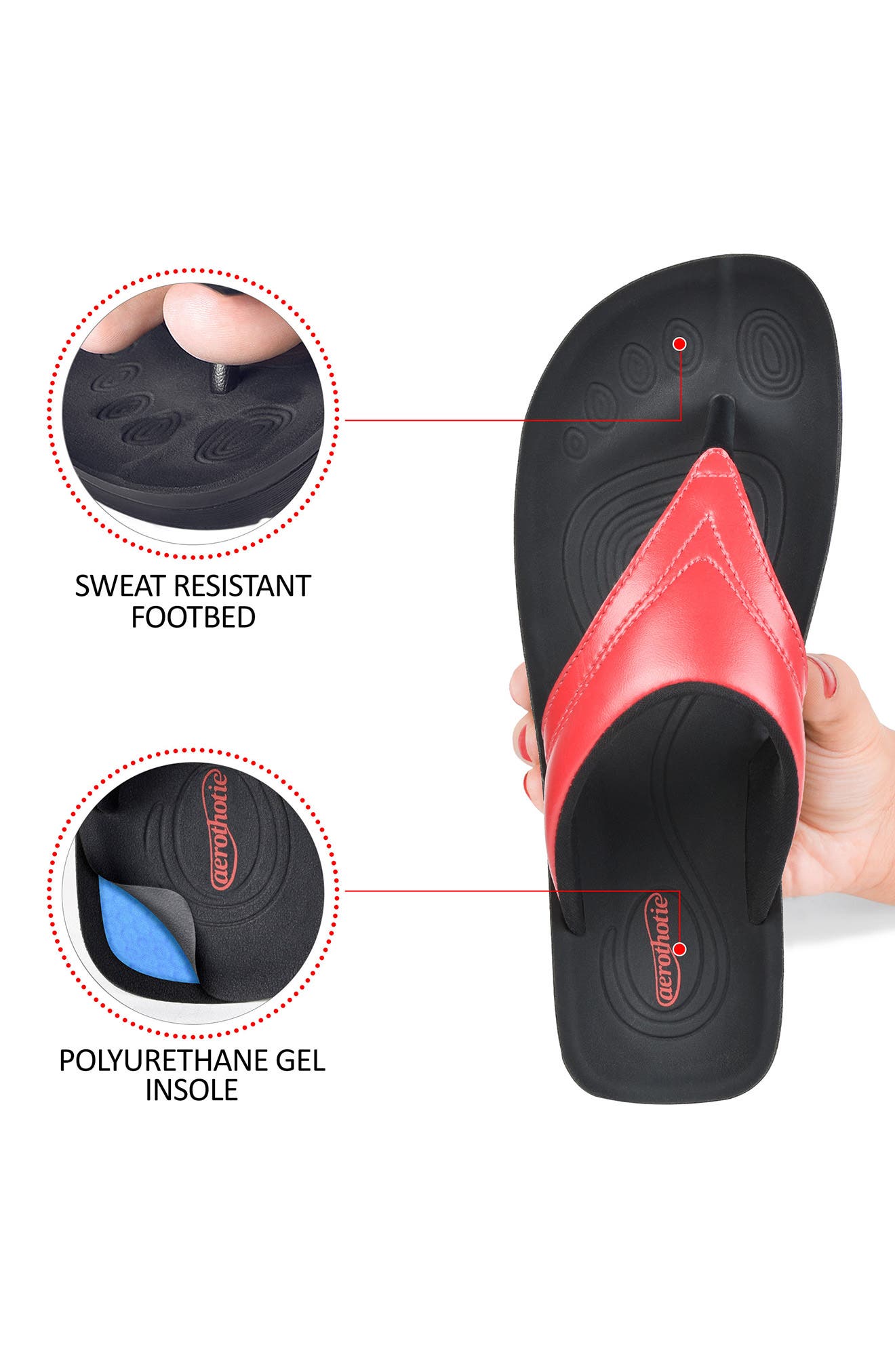 Ostrayas Sandal, Alternate, color, RED