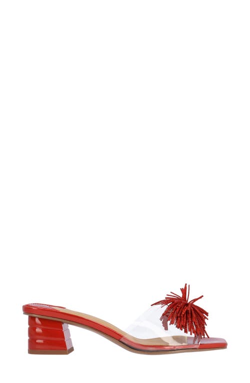 J. Reneé Ozara Slide Sandal In Clear/red