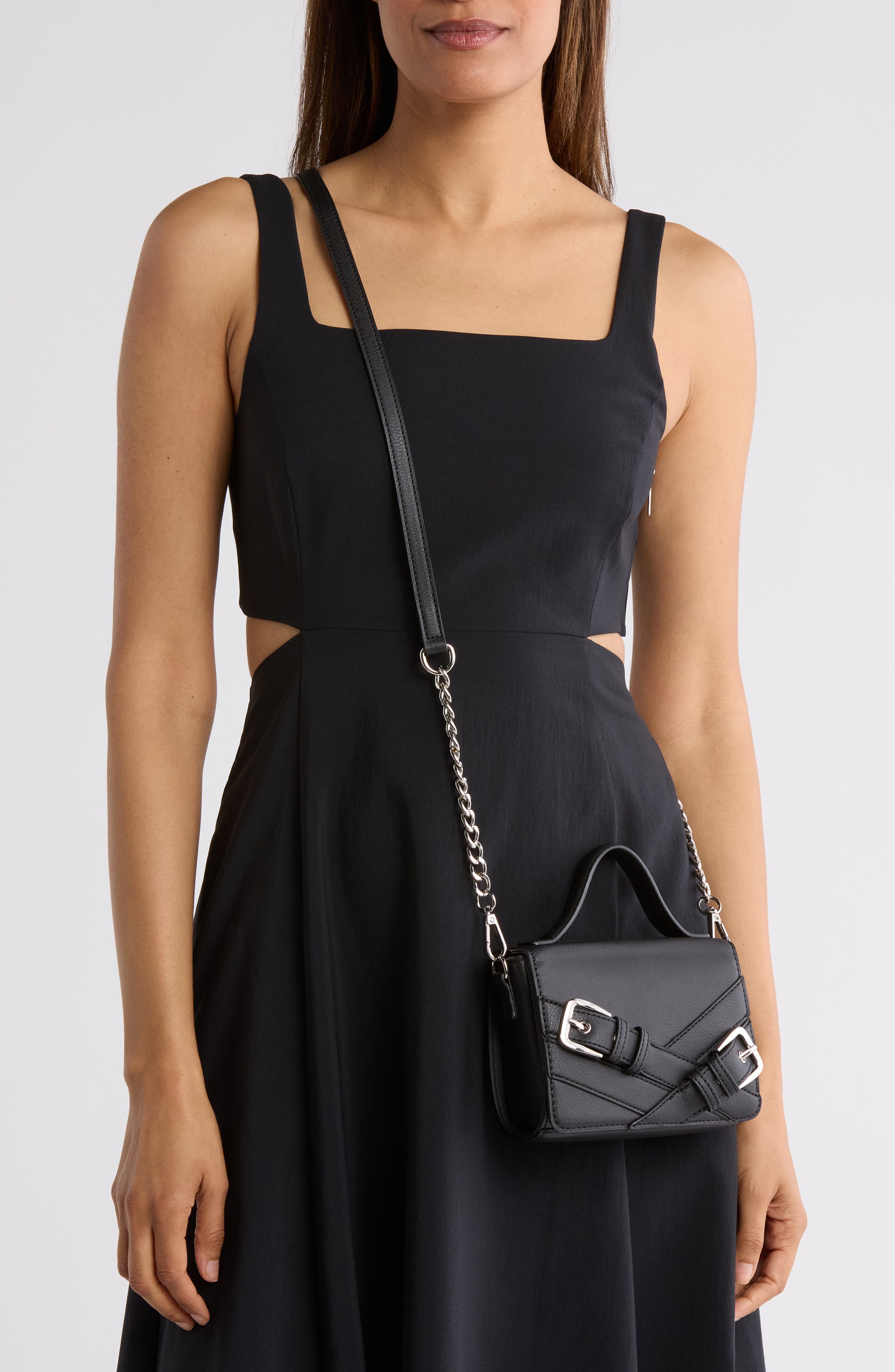 Madden Girl Buckle Flap Crossbody Bag, Alternate, color, 