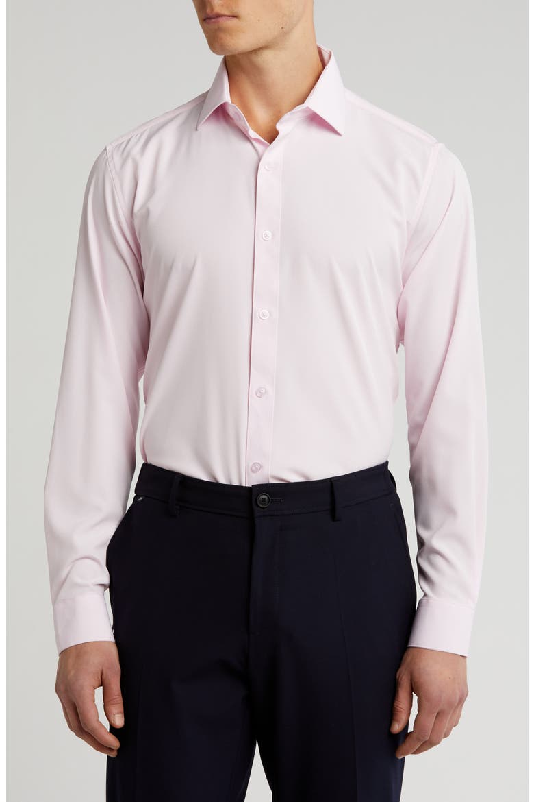 Comfort 4-Way Stretch Winkle Free Performance Dress Shirt, Main, color, PINK