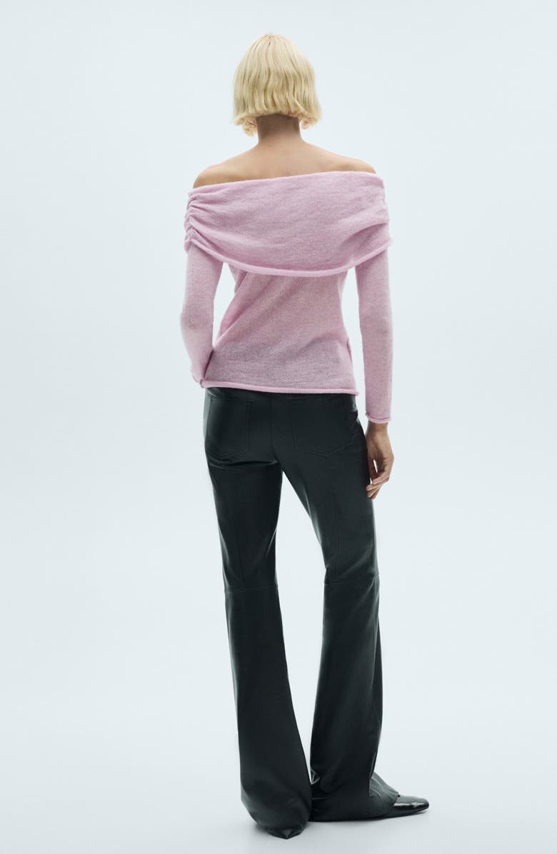 MANGO Ruched Off the Shoulder Sweater, Alternate, color, 