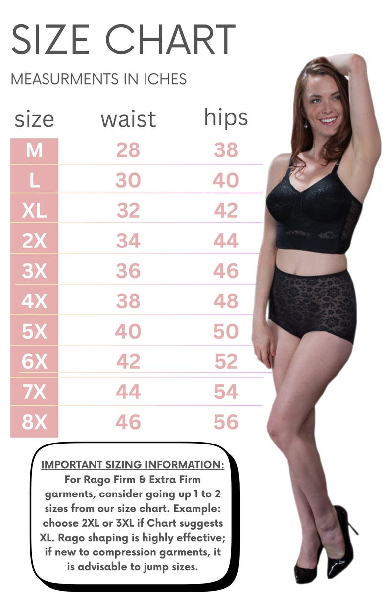 Rago V- Leg Panty Brief Extra Firm Shaping, Alternate, color, Black