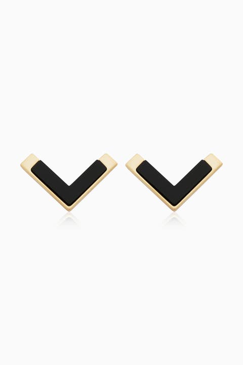 14K Yellow Gold Mondrian Studs