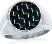 Metallo Men's Carbon Fiber Signet Ring