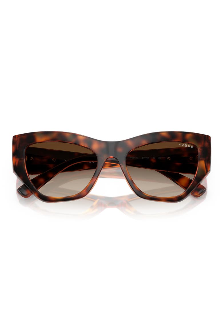 53mm Irregular Sunglasses, Main, color, DARK HAVANA