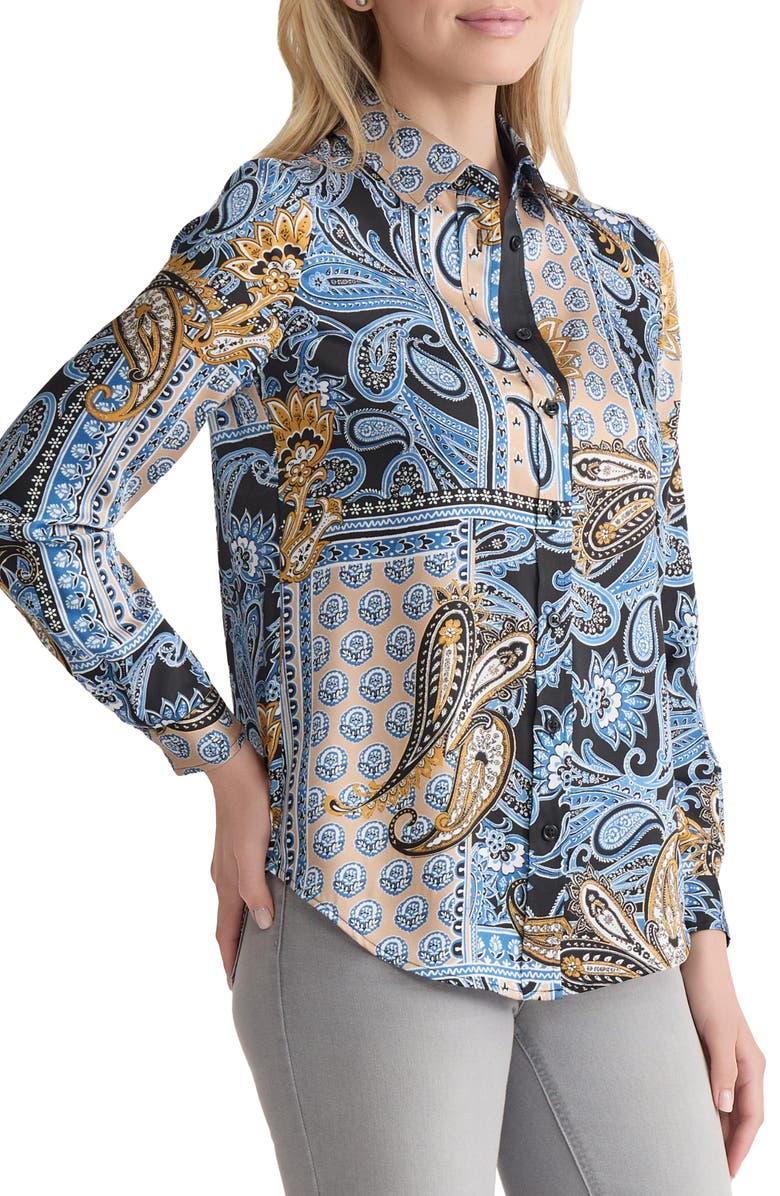 Jones New York Mixed Paisley Button-Up Shirt, Alternate, color,