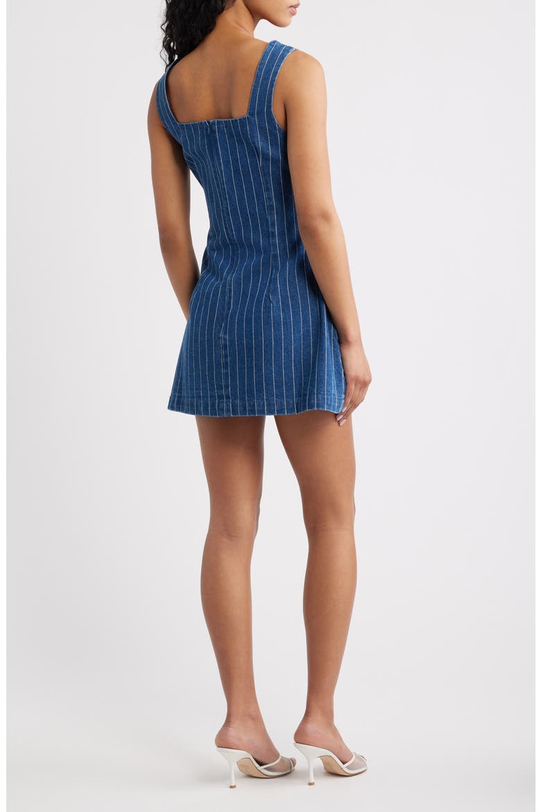 Monah Pinstripe Denim Minidress, Alternate, color, BLUE