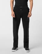 PHILIPP PLEIN Jogging Pants With Leather Inserts Chrome Crest Men