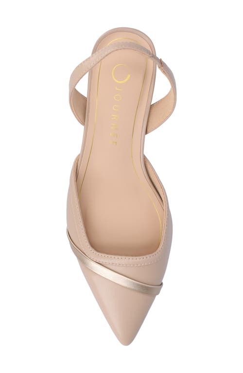 Journee Collection Nellia Slingback Pointed-toe Pump In Taupe Pu