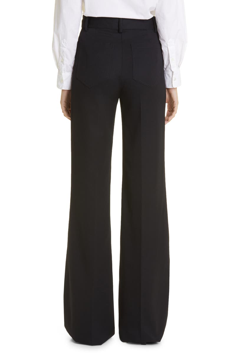 Nili Lotan Christophe Wide Leg Virgin Wool Pants, Alternate, color, Black