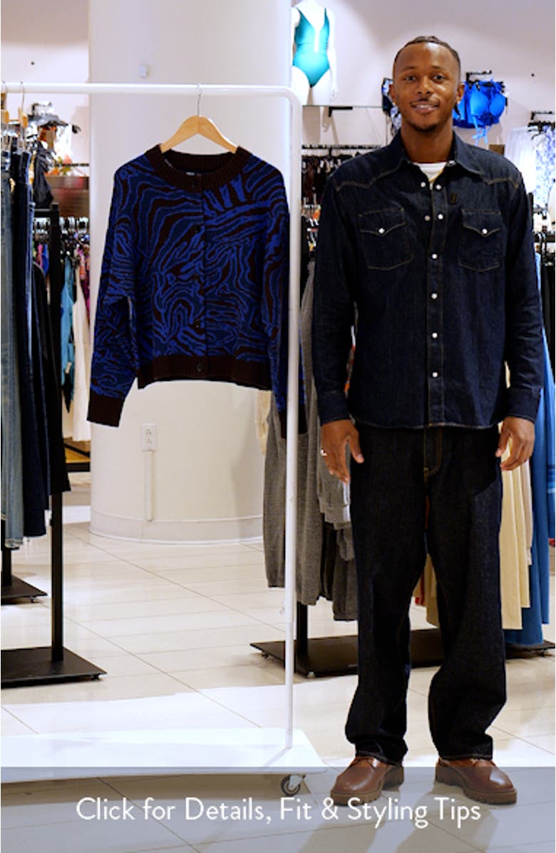 Animal Pattern Jacquard Cardigan, sales video thumbnail