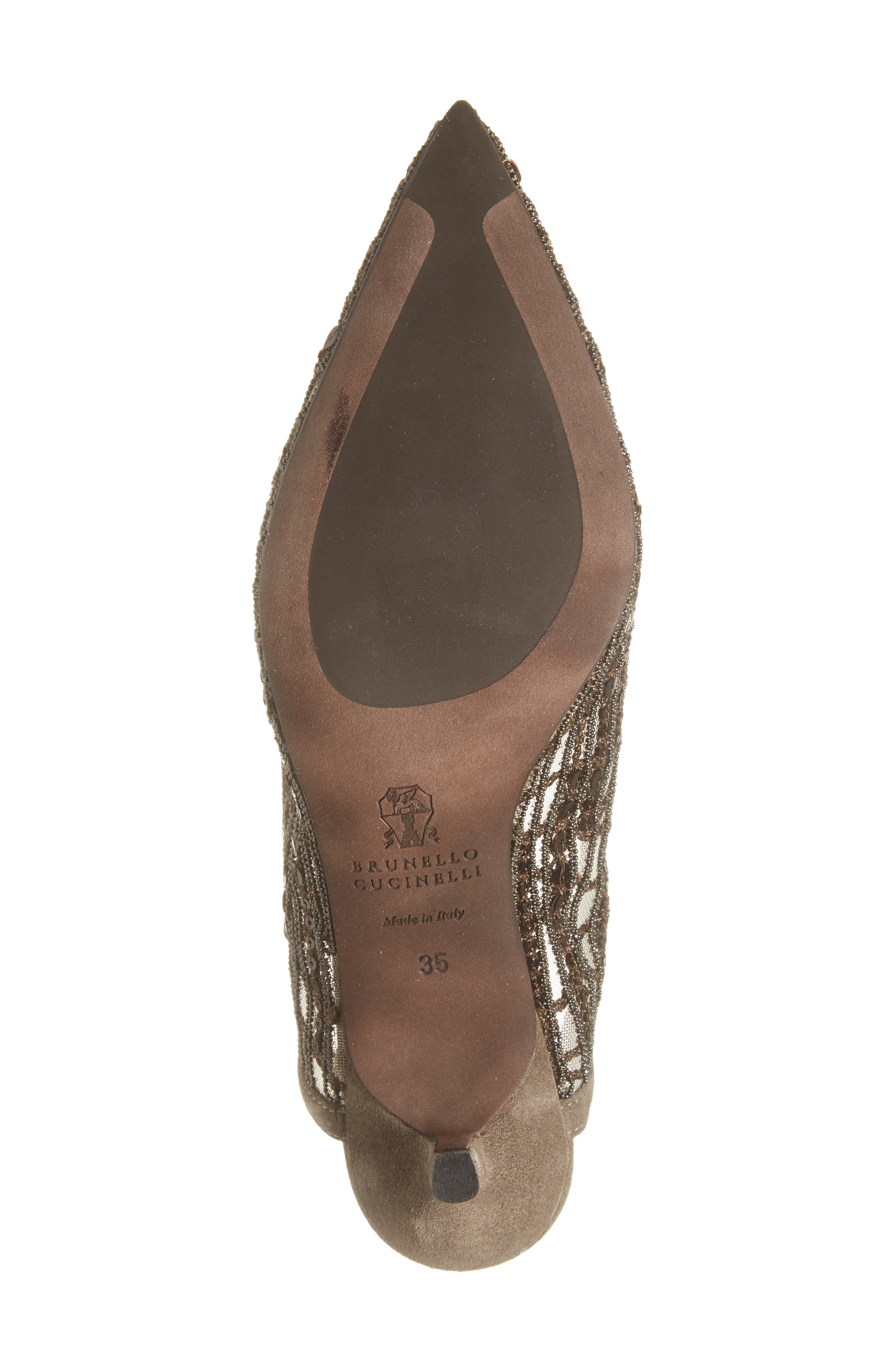 Brunello Cucinelli City Abstract Embroidery Slingback Pump, Alternate, color, C3022 Chocolate