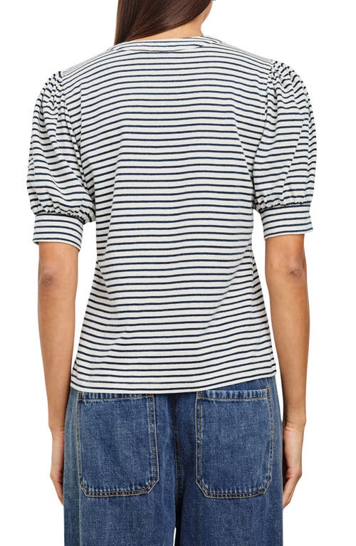 Rails Jewel Striped Top In Ivory Navy Micro Stripe