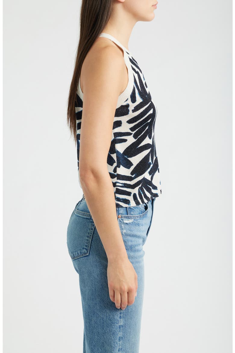 Palm Print Sweater Tank, Alternate, color, INDIGO MULTI