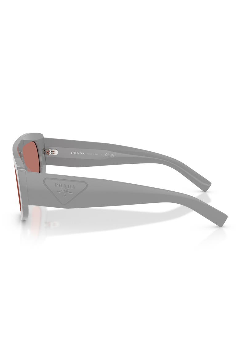 124mm Oversize Irregular Sunglasses, Alternate, color, CEMENT / BORDEAUX