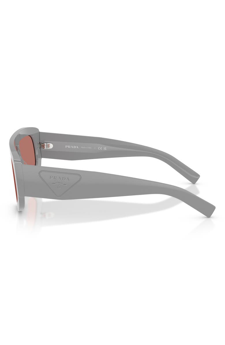 Prada 124mm Oversize Irregular Sunglasses, Alternate, color, Cement / Bordeaux