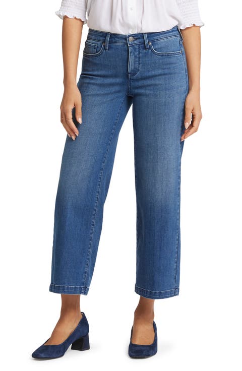 Teresa Ankle Wide Leg Jeans (Mission Blue)