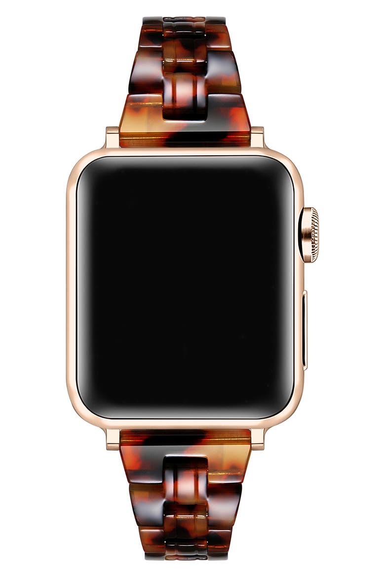 Autumn Resin Apple Watch® Bracelet Watchband, Alternate, color, BROWN TORTOISE