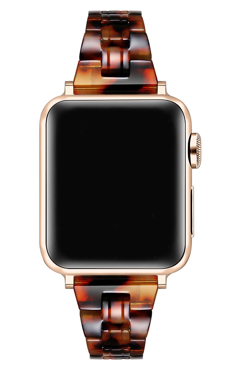 Posh Tech Autumn Resin Apple Watch<sup>®</sup> Bracelet Watchband, Alternate, color, Brown Tortoise