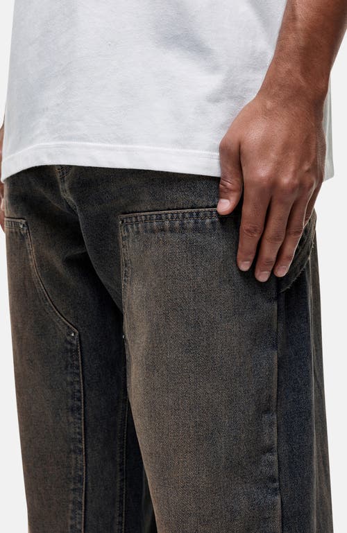 Good For Nothing Traipes Blue Washed Baggy Denim Jeans In Gray