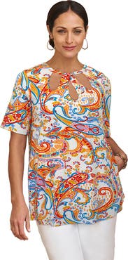 Jessica London Stretch Knit Cutout Swing Tunic