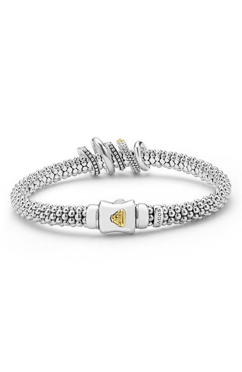 Lagos Caviar Lux Pavé Diamond Rope Bracelet In Silver